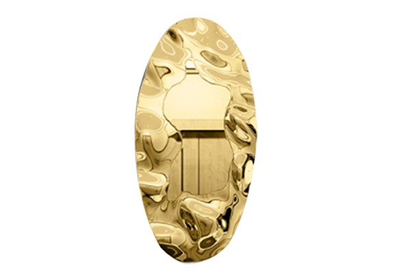 Abstract Stainless Steel Oval Mirror Sculpture – Custom Modern Wall Art with Fluid Metallic Frame